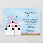 Invitations d'anniversaire de princesse/thé (Devant / Derrière)