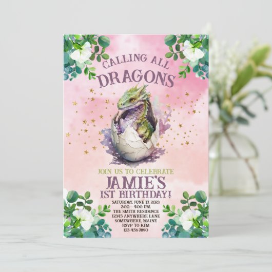 Invitations d'anniversaire de Purple Dragon (Debout devant)