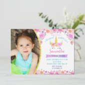 Invitations d'anniversaire de Rainbow Unicorn (Debout devant)