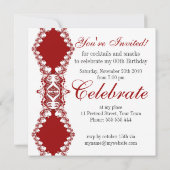 Invitations d'anniversaire de Red Royal Diva (Dos)