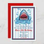 Invitations d'anniversaire de requins (Devant / Derrière)