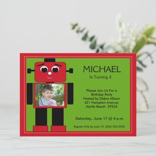 Invitations d'anniversaire de robots (Debout devant)