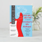 Invitations d'anniversaire de Rock Star Guitar (Debout devant)