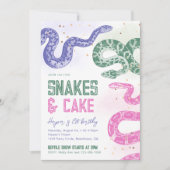 Invitations d'anniversaire de serpent fille (Devant)
