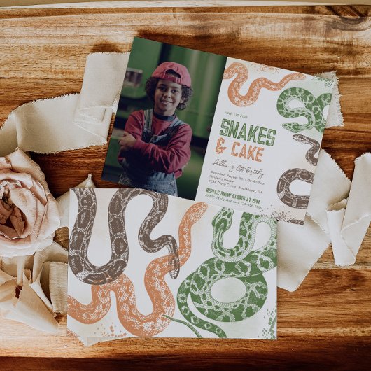 Invitations d'anniversaire de serpent photo