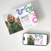 Invitations d'anniversaire de serpent photo Girl