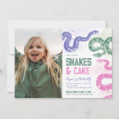 Invitations d'anniversaire de serpent photo Girl (Devant)