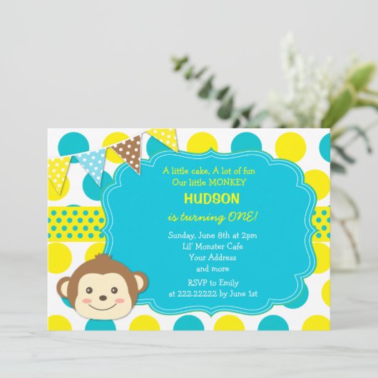 Invitations d'anniversaire de singe (Debout devant)