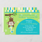 Invitations d'anniversaire de singe (Devant / Derrière)