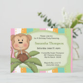 Invitations d'anniversaire de singe de coco (Debout devant)