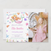 Invitations d'anniversaire de sirène personnalisab (Devant)