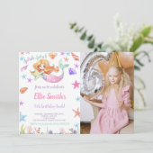 Invitations d'anniversaire de sirène personnalisab (Debout devant)