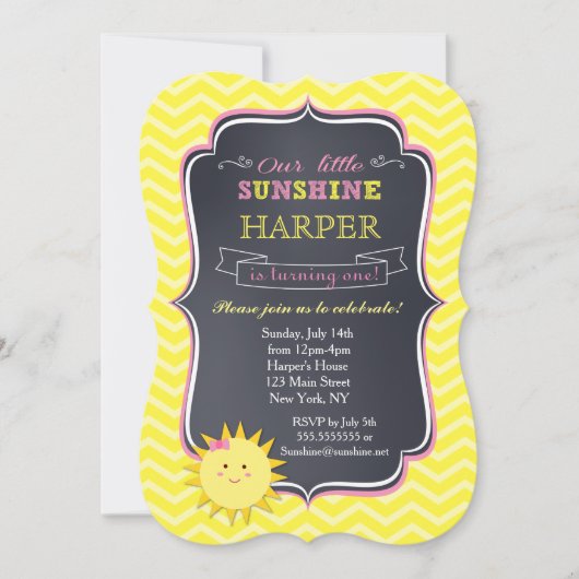 Invitations d'anniversaire de soleil (Devant)