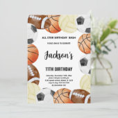 Invitations d'anniversaire de sport (Debout devant)