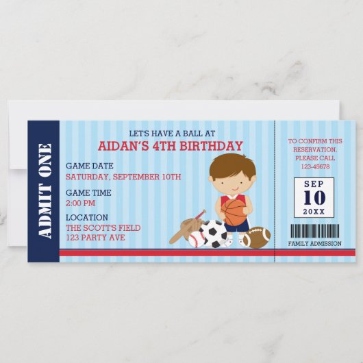 Invitations d'anniversaire de sport (Baby shower d (Devant)