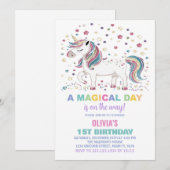 Invitations d'anniversaire de Star Unicorn (Devant / Derrière)