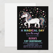 Invitations d'anniversaire de Star Unicorn (Devant / Derrière)
