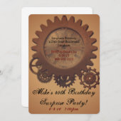 Invitations d'anniversaire de Steampunk (Devant / Derrière)
