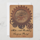 Invitations d'anniversaire de Steampunk (Devant)