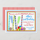 Invitations d'anniversaire de sucrerie (Devant / Derrière)