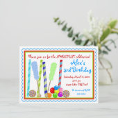 Invitations d'anniversaire de sucrerie (Debout devant)