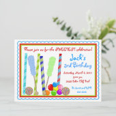 Invitations d'anniversaire de sucrerie (Debout devant)