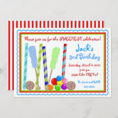 Invitations d'anniversaire de sucrerie (Devant / Derrière)