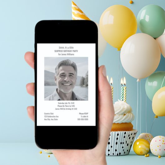 Invitations d'anniversaire de surprise minimale nu