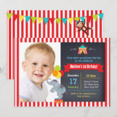 Invitations d'anniversaire de tableau de carnaval (Devant / Derrière)