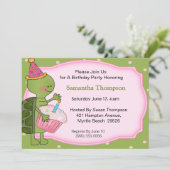 Invitations d'anniversaire de tortue (Debout devant)