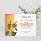 invitations d'anniversaire de tournesol moderne (Debout devant)