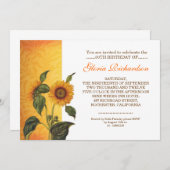 invitations d'anniversaire de tournesol moderne (Devant / Derrière)