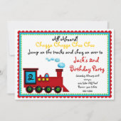 Invitations d'anniversaire de train (Devant)