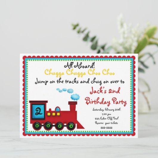 Invitations d'anniversaire de train (Debout devant)
