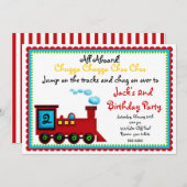 Invitations d'anniversaire de train (Devant / Derrière)