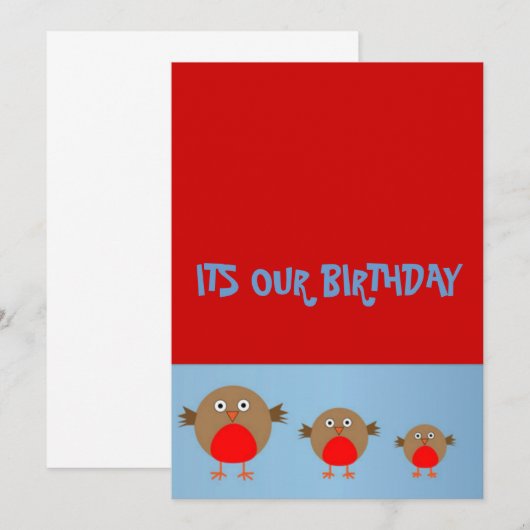 Invitations d'anniversaire de Triplet (Devant / Derrière)