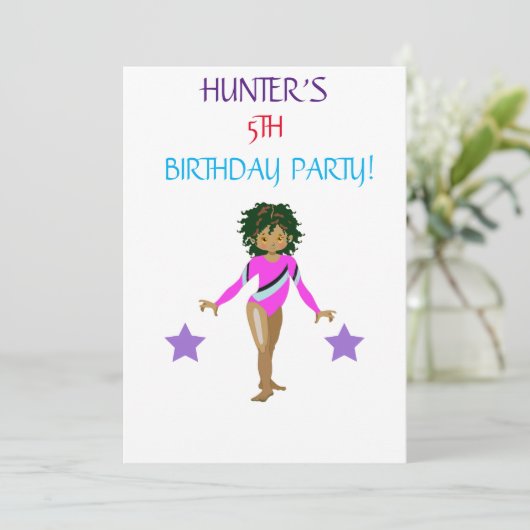 INVITATIONS D'ANNIVERSAIRE DE "TUMBLE GYMNASTICS" (Debout devant)