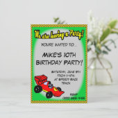Invitations d'anniversaire de voiture de course (Debout devant)