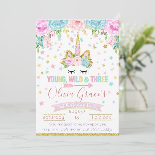 Invitations d'anniversaire de Young Wild et Three (Debout devant)