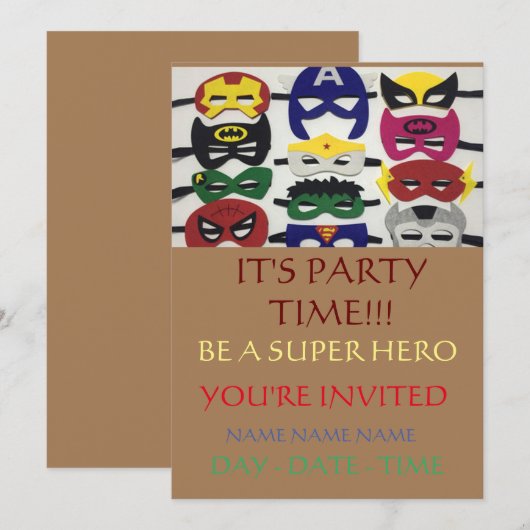 invitations d'anniversaire d'enfants ensemble (Devant / Derrière)