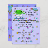 Invitations d'anniversaire des Aliens ultra mignon (Devant / Derrière)