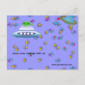Invitations d'anniversaire des Aliens ultra mignon (Dos)