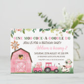 Invitations d'anniversaire des animaux de ferme fl (Debout devant)