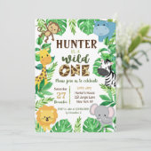 Invitations d'anniversaire des animaux de la jungl (Debout devant)