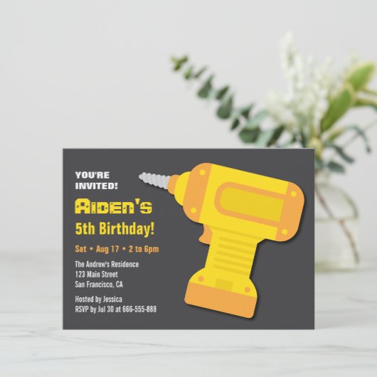 Invitations d'anniversaire des joueurs d'outils de (Debout devant)