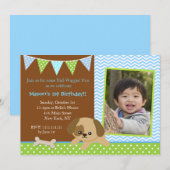 Invitations d'anniversaire des marionnettes (Devant / Derrière)