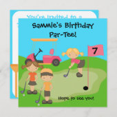 Invitations d'Anniversaire Des Parcours De Golf Su (Devant / Derrière)