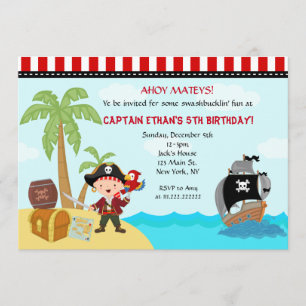 Invitations d'anniversaire des pirates