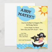 Invitations d'anniversaire des pirates (Devant / Derrière)