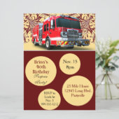 Invitations d'anniversaire des pompiers personnali (Debout devant)